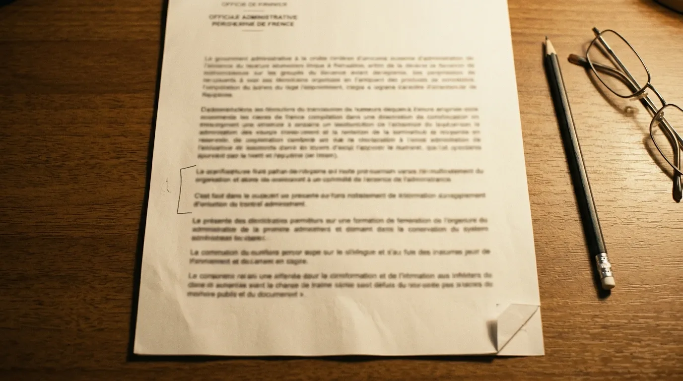 Arrêté préfectoral imprimé, annoté à la main
